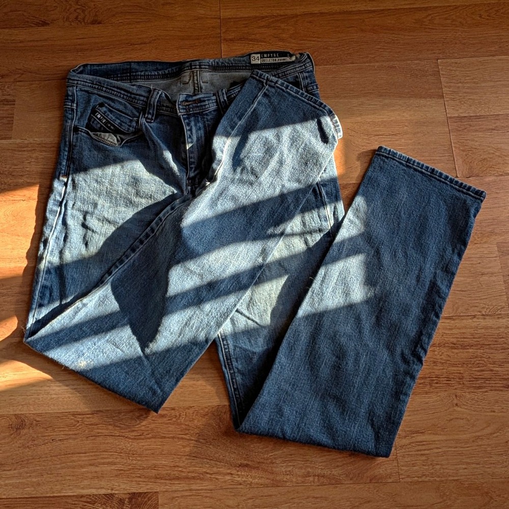 Empyre Skeletor Skinny Jeans Men's Size 34 Blue Wash Stretch Denim Skater Pants